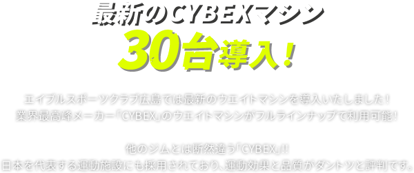 最新のCYBEXマシン30台導入！