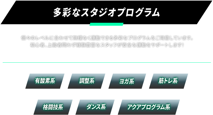 多彩なスタジオプログラム