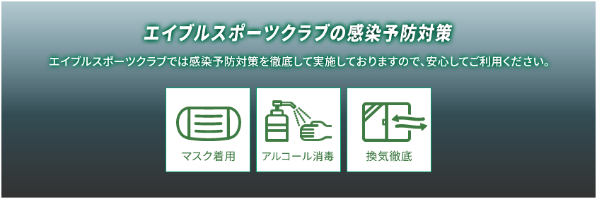 エイブルスポーツクラブの感染予防対策